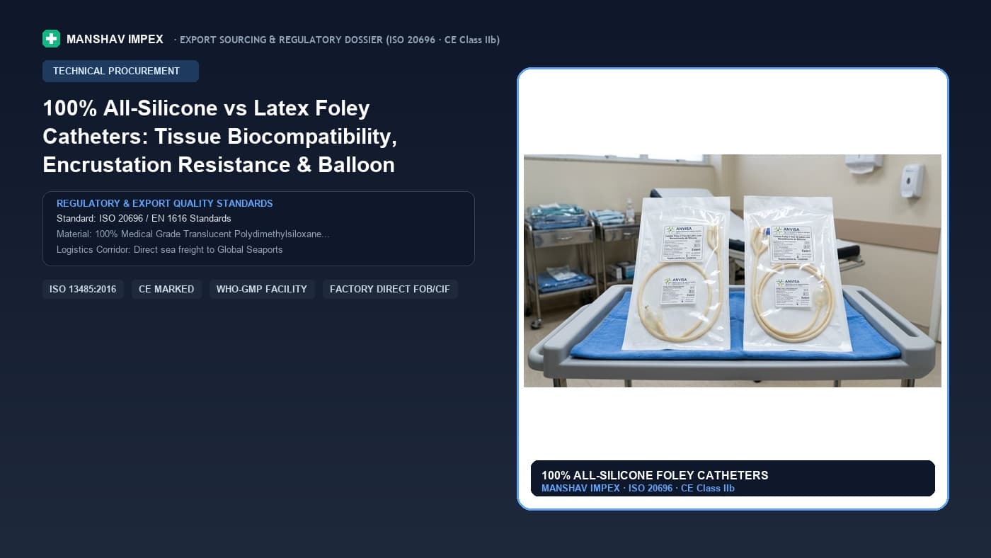 100% All-Silicone vs Latex Foley Catheters: Tissue Biocompatibility, Encrustation Resistance & Balloon Symmetry