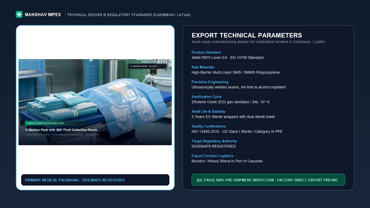 Spec sheet for Importing Medical Consumables to Dominican Republic, shipped to Port of Caucedo