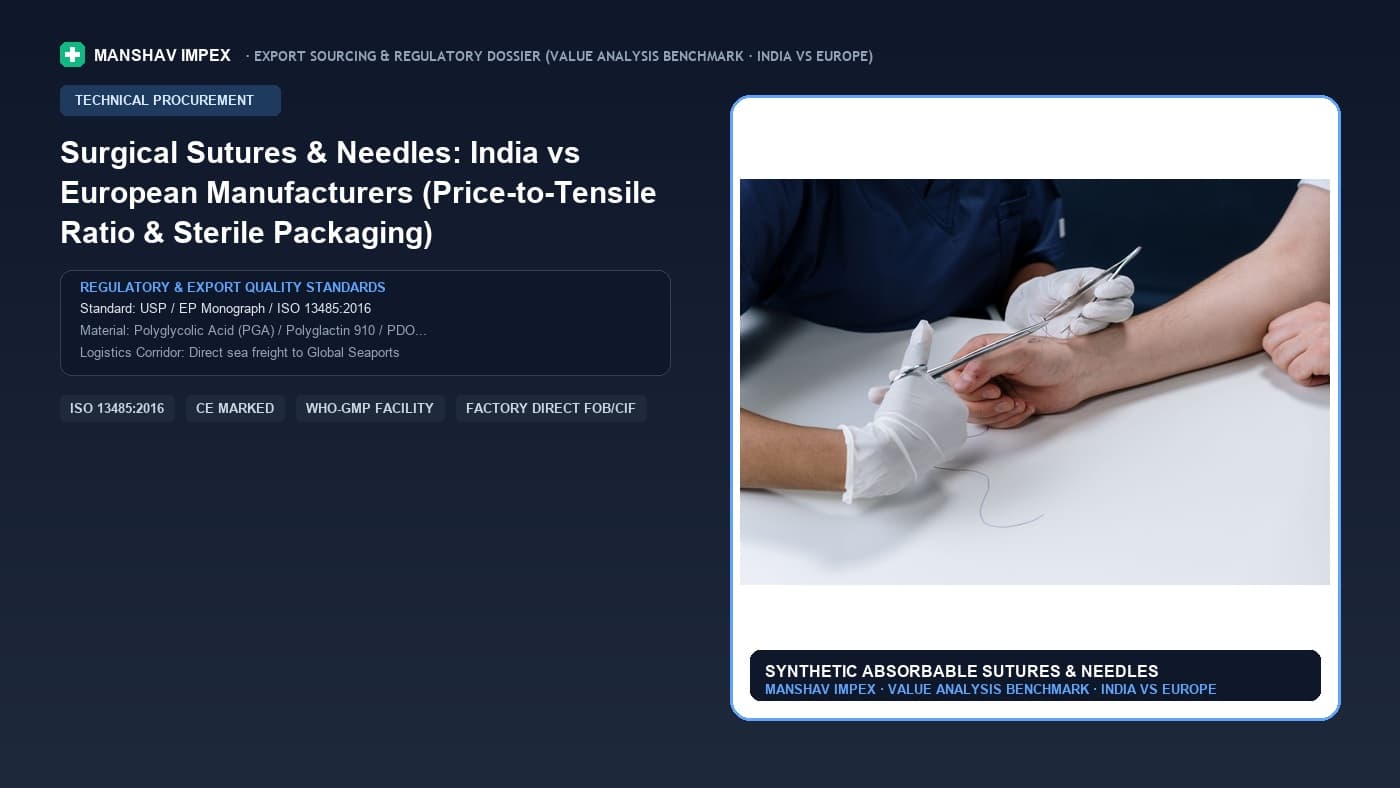 Surgical Sutures & Needles: India vs European Manufacturers (Price-to-Tensile Ratio & Sterile Packaging)