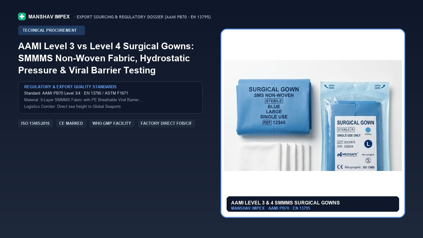 AAMI Level 3 vs Level 4 Surgical Gowns: SMMMS Non-Woven Fabric, Hydrostatic Pressure & Viral Barrier Testing