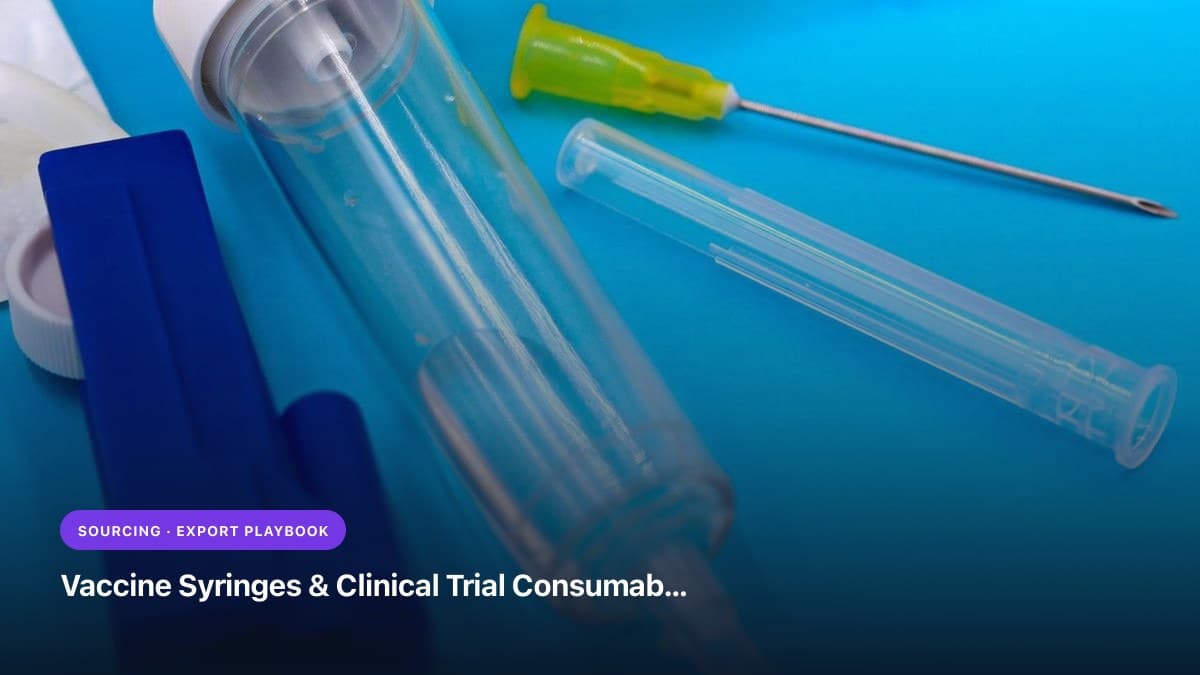 Vaccine Syringes & Clinical Trial Consumables: CRO & Institutional Procurement Guide (ISO 7886-3, WHO PQS)