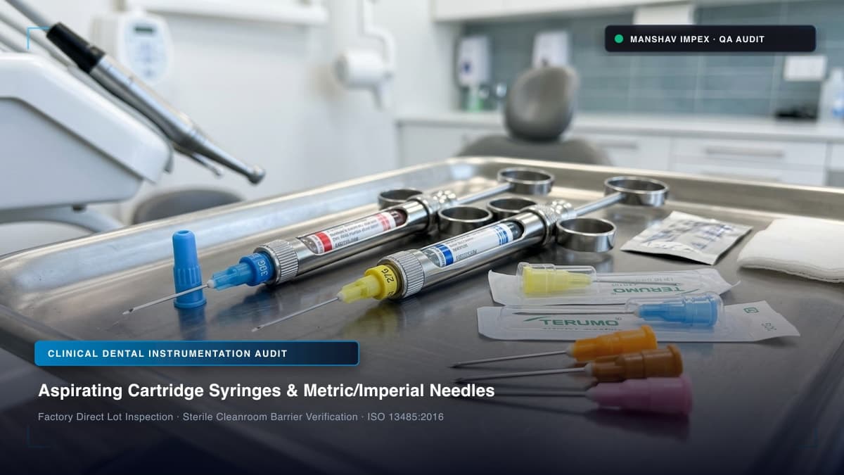 Disposable dental injection needles with color-coded metric and imperial hubs