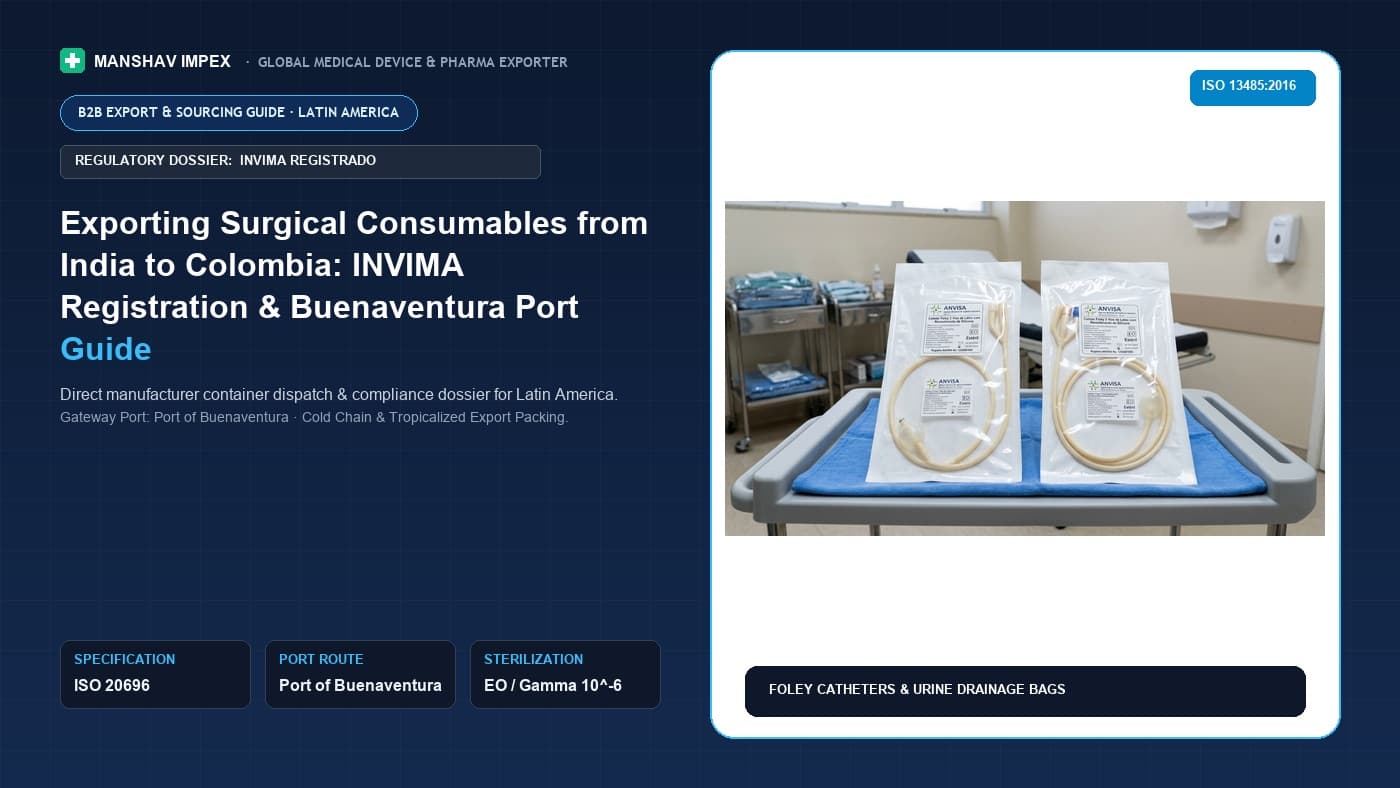 Exporting Surgical Consumables from India to Colombia: INVIMA Registration & Buenaventura Port Guide