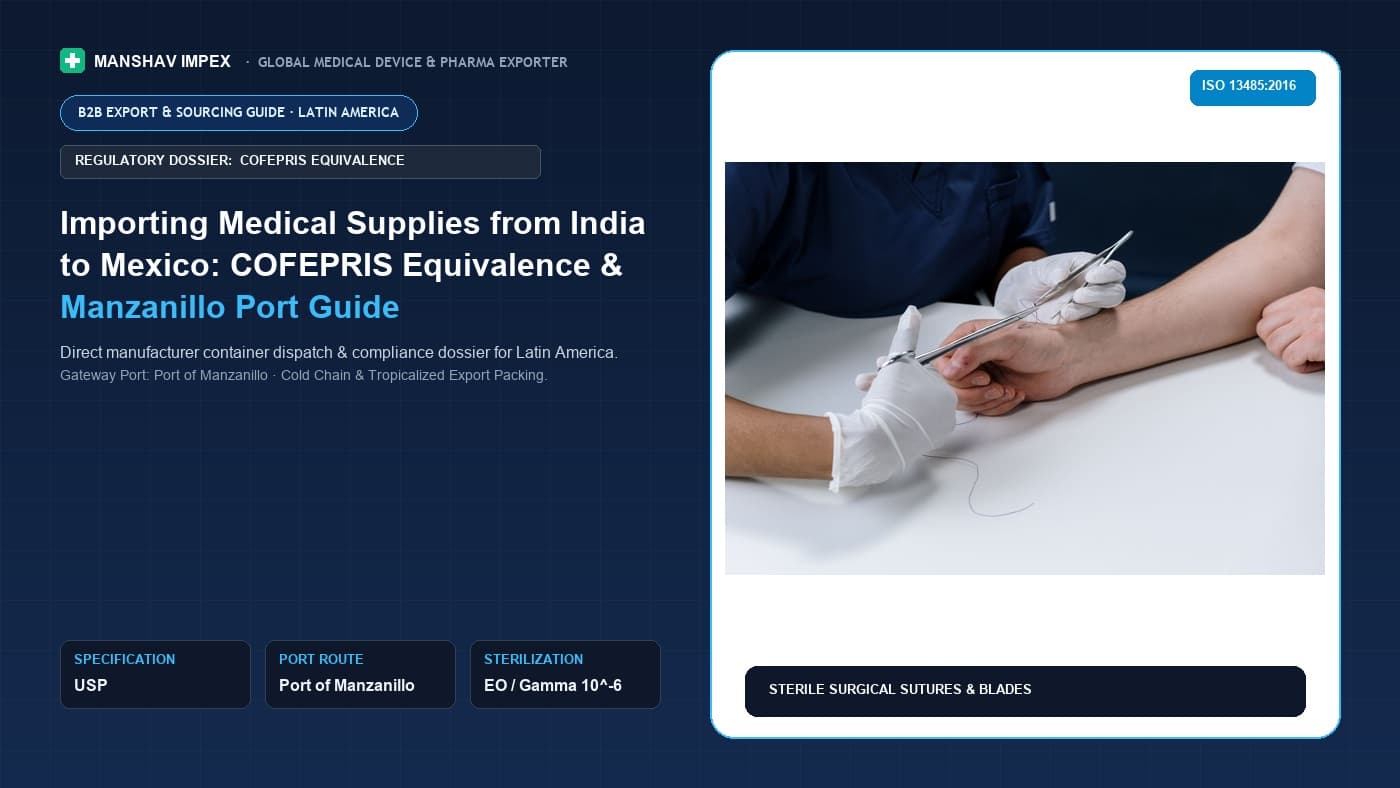 Importing Medical Supplies from India to Mexico: COFEPRIS Equivalence & Manzanillo Port Guide