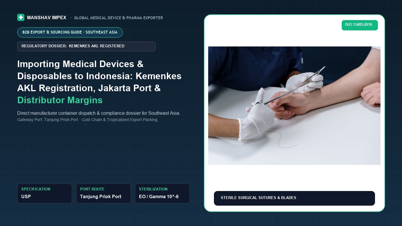 Importing Medical Devices & Disposables to Indonesia: Kemenkes AKL Registration, Jakarta Port & Distributor Margins