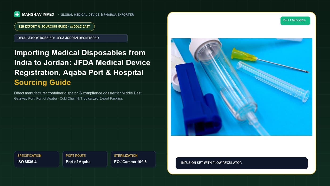Importing Medical Disposables from India to Jordan: JFDA Medical Device Registration, Aqaba Port & Hospital Sourcing Guide