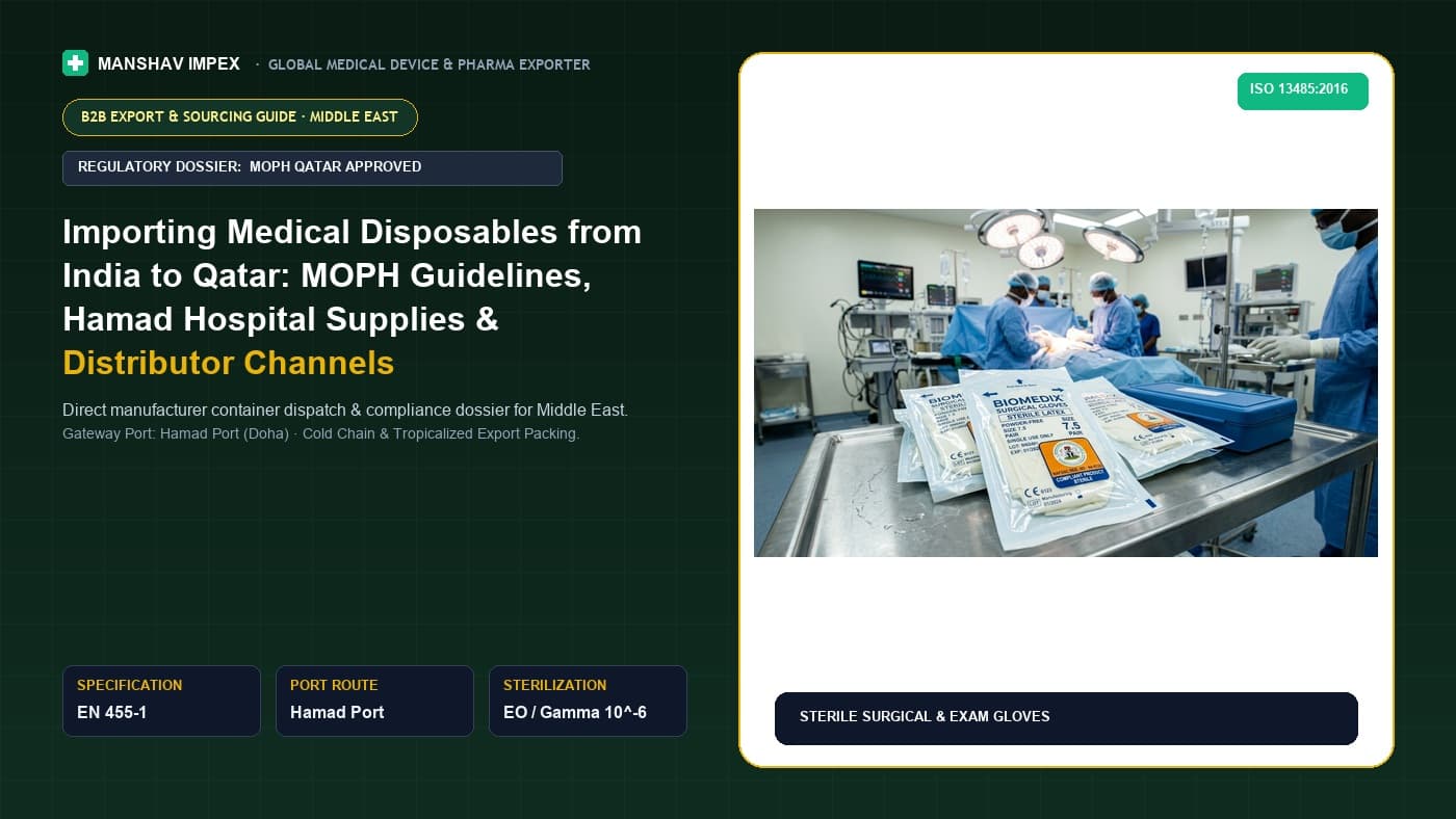 Importing Medical Disposables from India to Qatar: MOPH Guidelines, Hamad Hospital Supplies & Distributor Channels