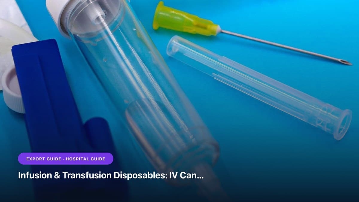 Infusion & Transfusion Disposables: IV Cannula, Infusion Sets & Syringes Quality Standards for Hospital Bids