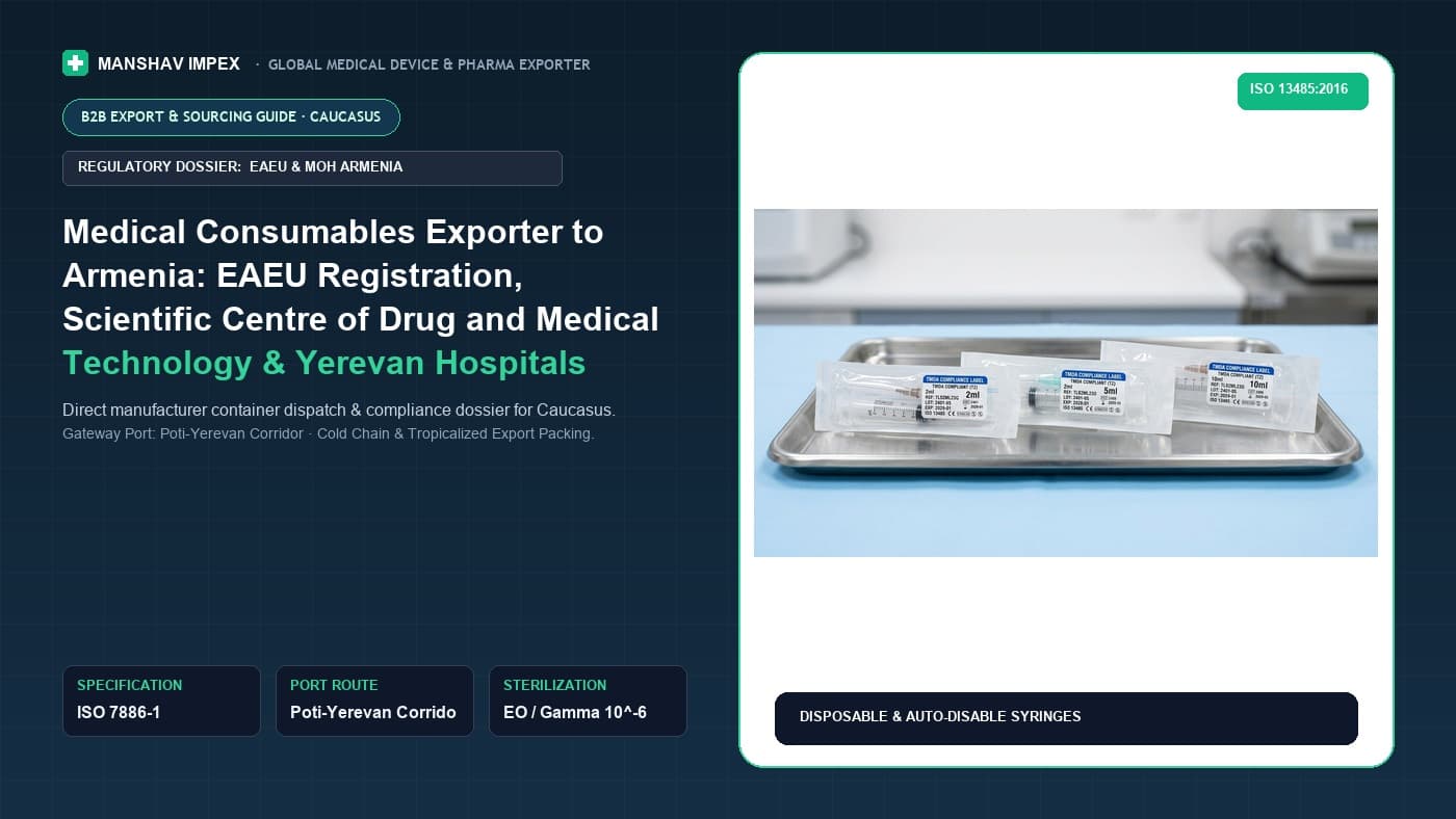 Medical Consumables Exporter to Armenia: EAEU Registration, Scientific Centre of Drug and Medical Technology & Yerevan Hospitals