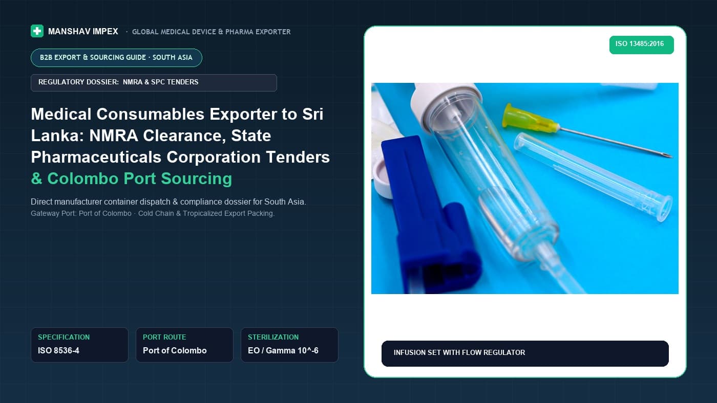 Medical Consumables Exporter to Sri Lanka: NMRA Clearance, State Pharmaceuticals Corporation Tenders & Colombo Port Sourcing
