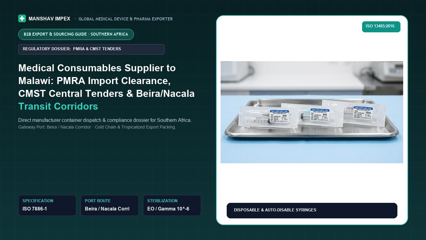 Medical Consumables Supplier to Malawi: PMRA Import Clearance, CMST Central Tenders & Beira/Nacala Transit Corridors
