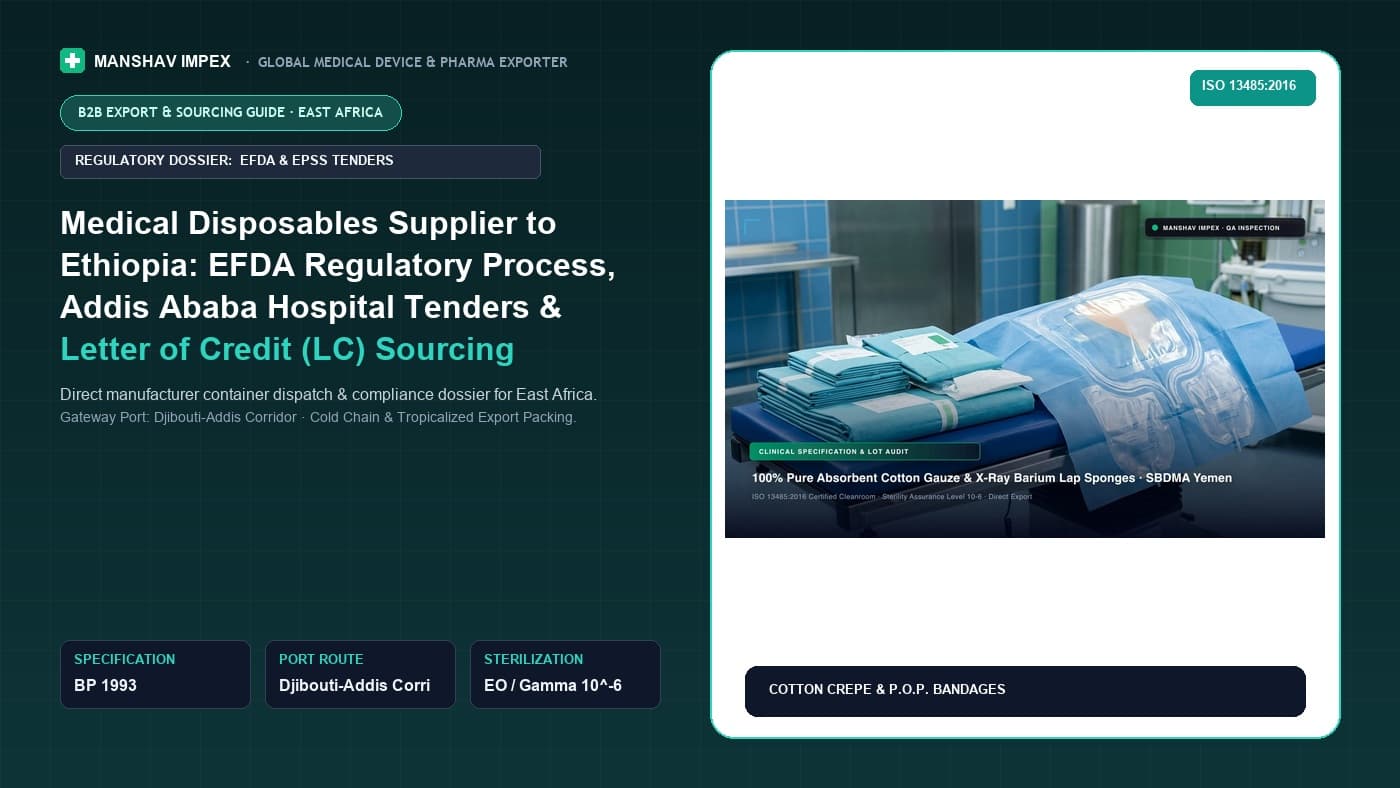 Medical Disposables Supplier to Ethiopia: EFDA Regulatory Process, Addis Ababa Hospital Tenders & Letter of Credit (LC) Sourcing