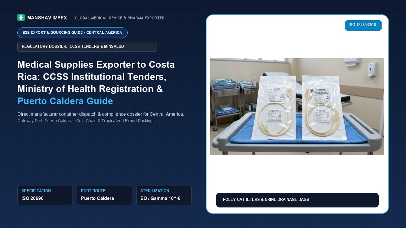 Medical Supplies Exporter to Costa Rica: CCSS Institutional Tenders, Ministry of Health Registration & Puerto Caldera Guide