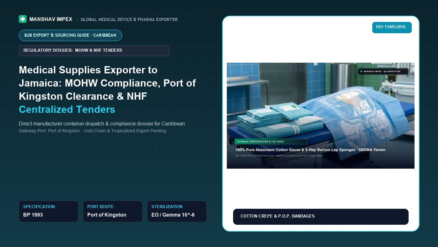 Medical Supplies Exporter to Jamaica: MOHW Compliance, Port of Kingston Clearance & NHF Centralized Tenders