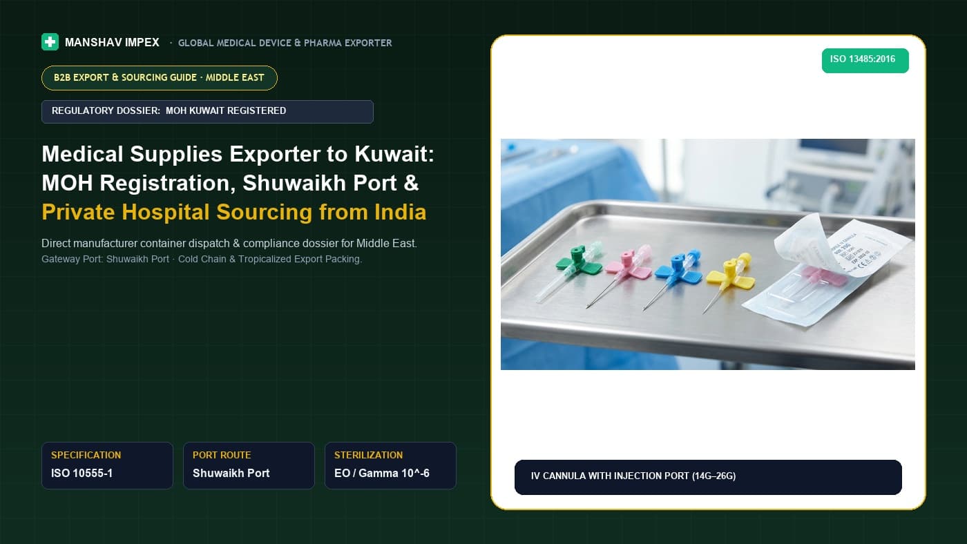 Medical Supplies Exporter to Kuwait: MOH Registration, Shuwaikh Port & Private Hospital Sourcing from India