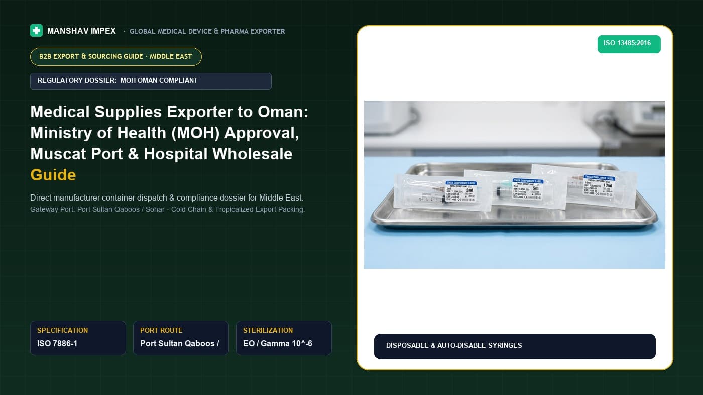 Medical Supplies Exporter to Oman: Ministry of Health (MOH) Approval, Muscat Port & Hospital Wholesale Guide