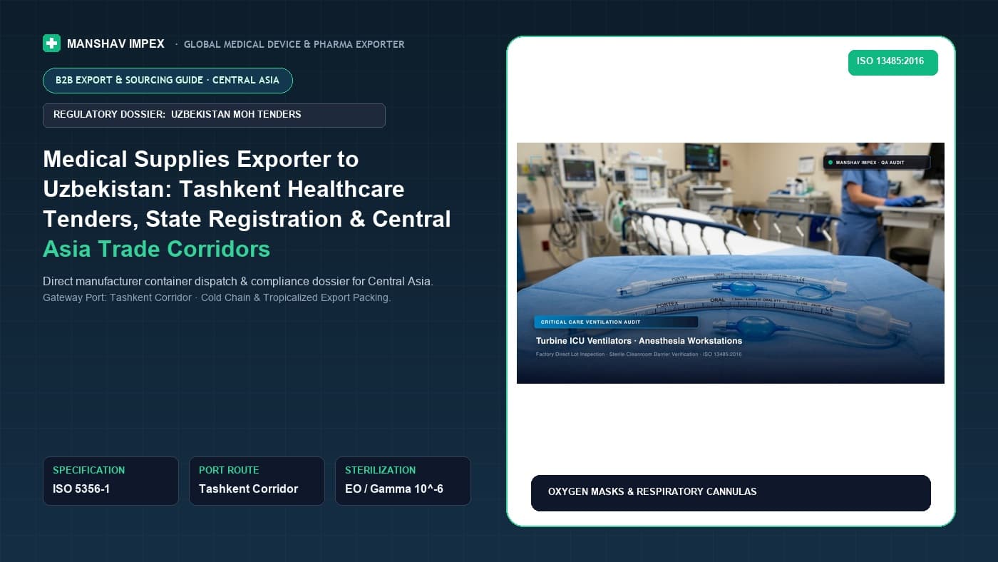 Medical Supplies Exporter to Uzbekistan: Tashkent Healthcare Tenders, State Registration & Central Asia Trade Corridors