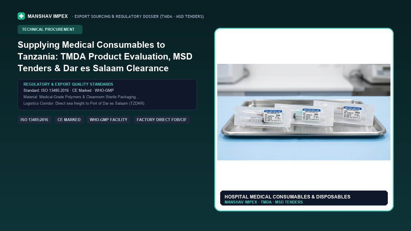 Supplying Medical Consumables to Tanzania: TMDA Product Evaluation, MSD Tenders & Dar es Salaam Clearance