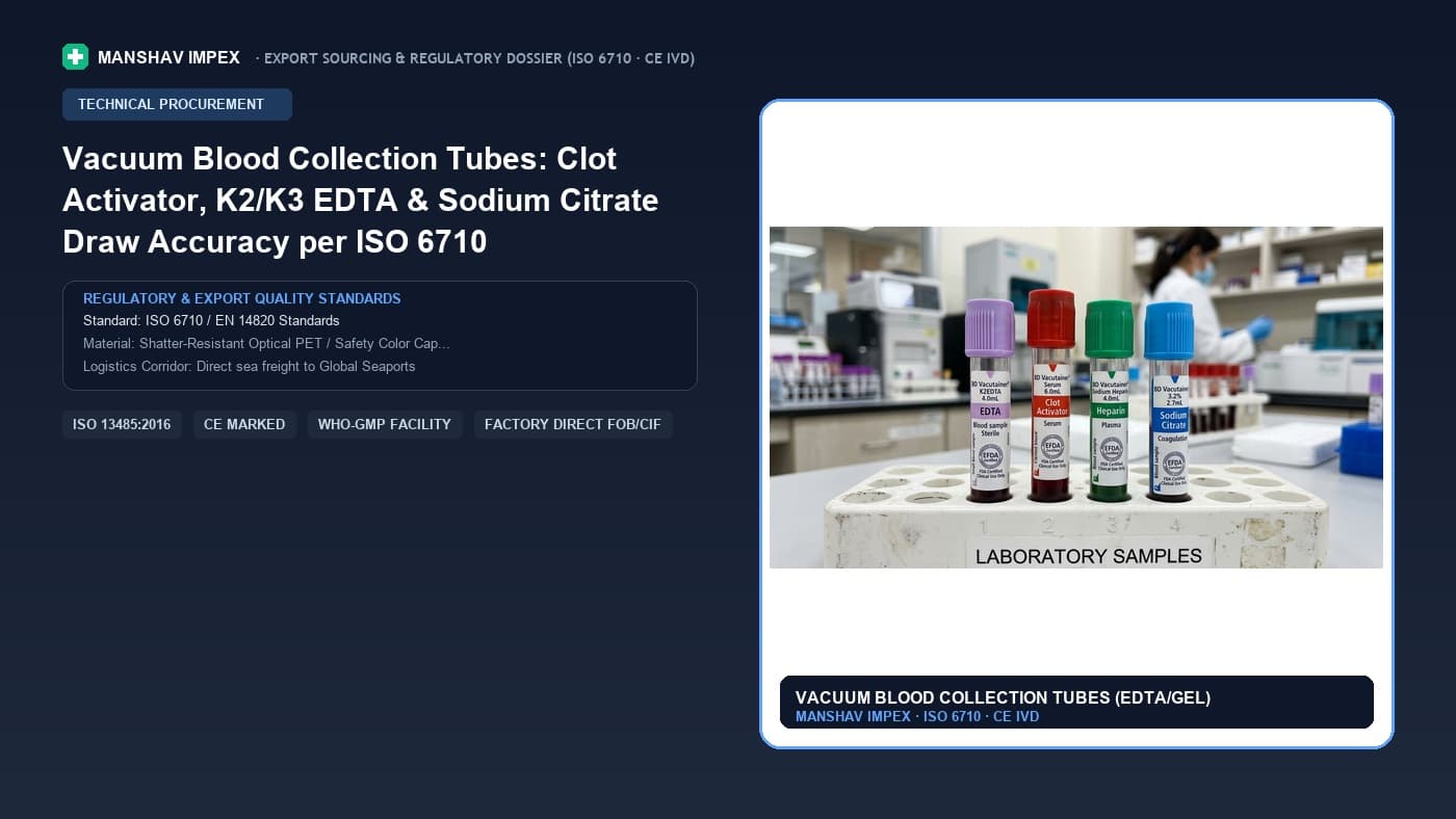 Vacuum Blood Collection Tubes: Clot Activator, K2/K3 EDTA & Sodium Citrate Draw Accuracy per ISO 6710